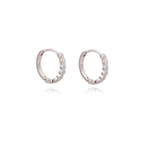 Brie Fine Silver Dainty Hoop Earrings