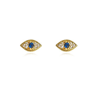 Clarity Dainty Evil Eye Stud Earrings (Gold)