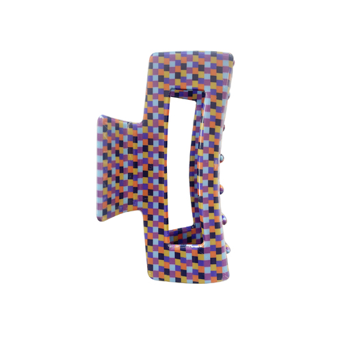 Raya Retro Checkered Hair Claw - Large