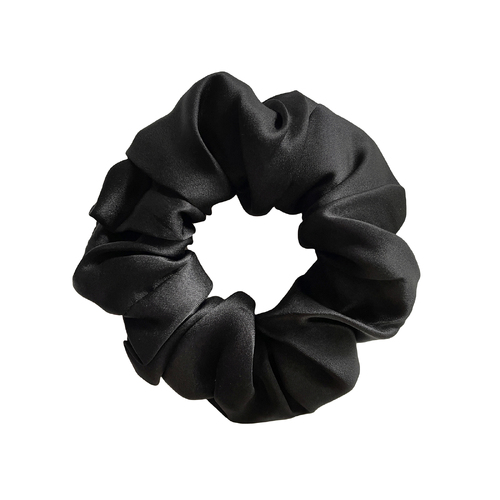 Laurie Mulberry Silk Scrunchie (Black)