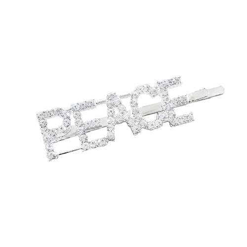 Peace Rhinestone Hair Clip