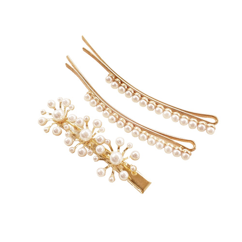 Luna Vintage Pearly Barrette Clip Set