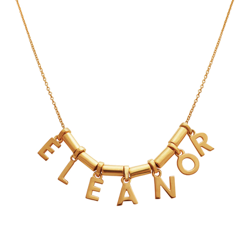 24K Gold Name Pendant Necklace - 7 Letters