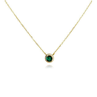 Khloe Diamante Zircon Pendant Necklace (Gold)