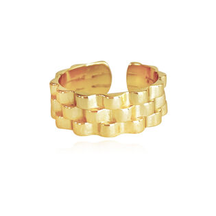 Alexine Gold Vermeil Ripple Open Ring